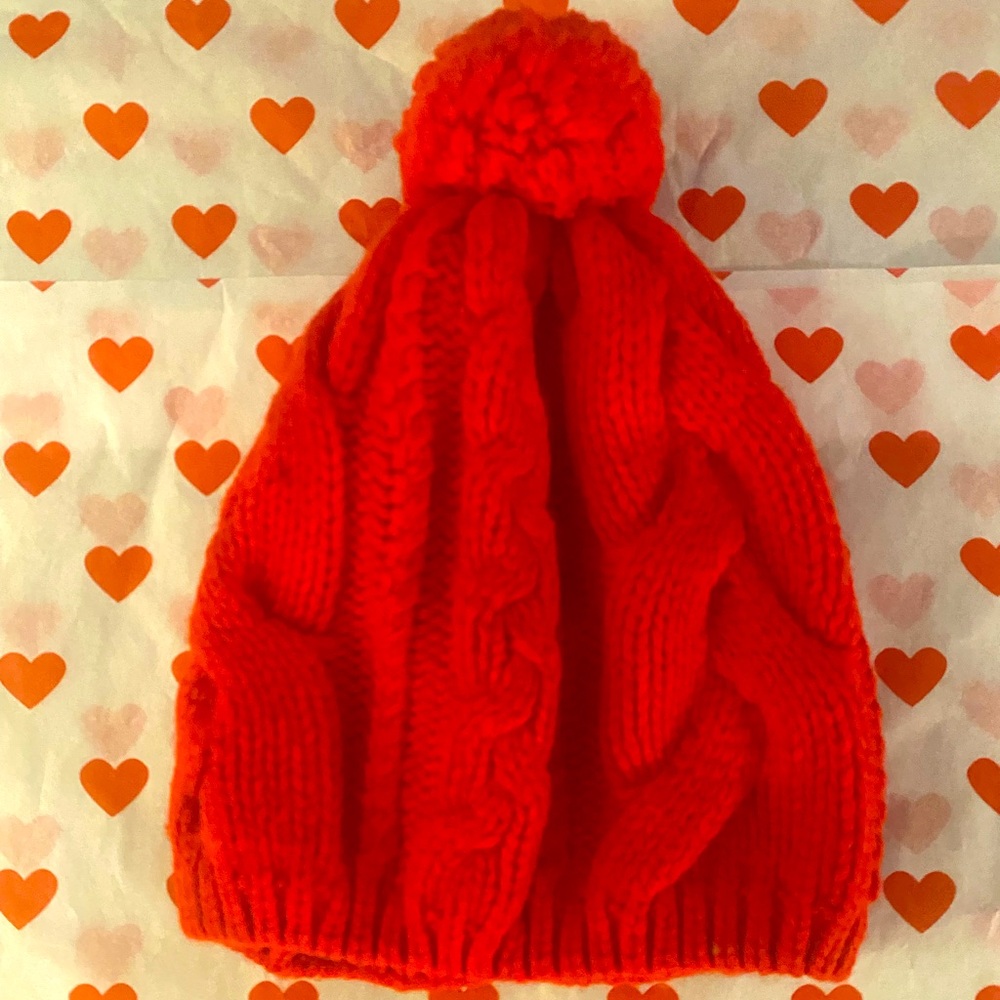 Boden Red Cable Knit Winter Hat ❤️❤️❤️